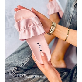 Pink Pantuflas de mujer rosa con volante 38862 Pink rosado 4