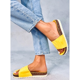 BM Zapatillas de casa de corcho para mujer Stoner Yellow amarillo 2 BM Zapatillas de casa de corcho para mujer Stoner Yellow amarillo 2