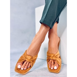 Pantuflas mujer Teese Camel marrón 5