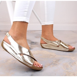 Sandalias mujer charol slip-on dorado T.Sokolski L22-1001 5