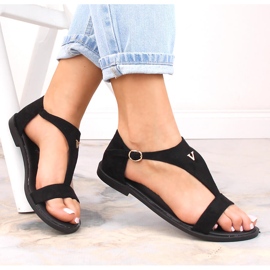 Sandalias mujer planas ante negro Vinceza 17270 3