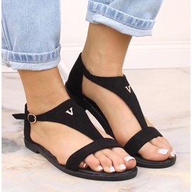 Sandalias mujer planas ante negro Vinceza 17270 5