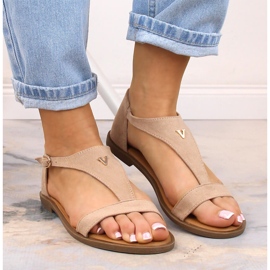 Sandalias mujer planas ante beige Vinceza 17270 6