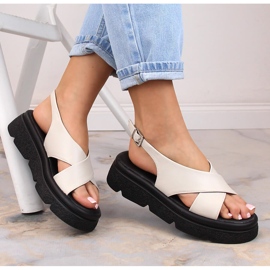 Sandalias mujer plataforma beige Jezzi 5473 4