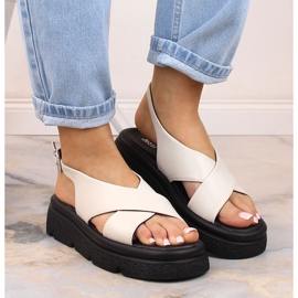 Sandalias mujer plataforma beige Jezzi 5473 6