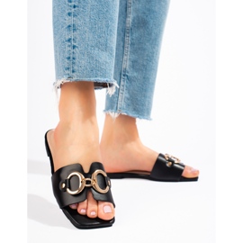 Elegantes sandalias negras con hebilla Shelovet negro 2 Elegantes sandalias negras con hebilla Shelovet negro 2