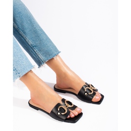 Elegantes sandalias negras con hebilla Shelovet negro 1 Elegantes sandalias negras con hebilla Shelovet negro 1