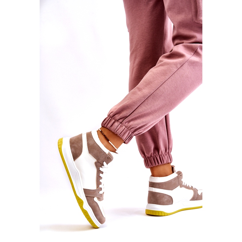 Zapatillas Deportivas Altas Mujer, Deportivas, Blanco y Beige 4