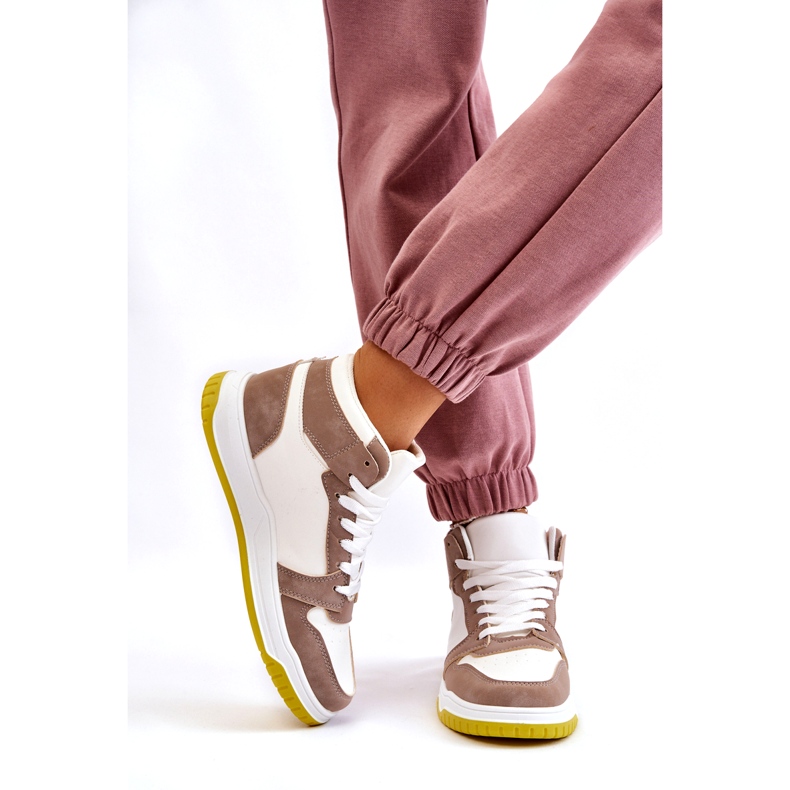 Zapatillas Deportivas Altas Mujer, Deportivas, Blanco y Beige 3