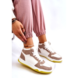 Zapatillas Deportivas Altas Mujer, Deportivas, Blanco y Beige 1