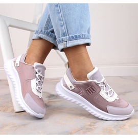 Bugatti Cómodas zapatillas deportivas de mujer en la plataforma Bagatti LL293057 rosado 2