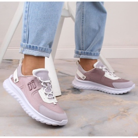 Bugatti Cómodas zapatillas deportivas de mujer en la plataforma Bagatti LL293057 rosado 3