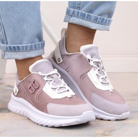 Bugatti Cómodas zapatillas deportivas de mujer en la plataforma Bagatti LL293057 rosado 4