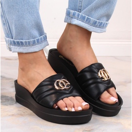 Zapatillas cuña mujer negras Potocki YQ21001 negro 4