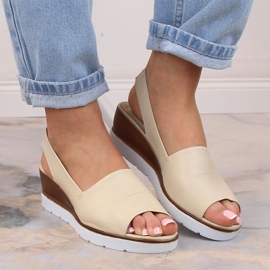 Sandalias cuña mujer beige Potocki AD77007 3