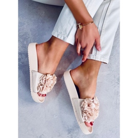 BM Zapatillas casa de flores Traille Beige para mujer 3