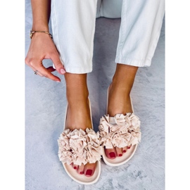 BM Zapatillas casa de flores Traille Beige para mujer 2