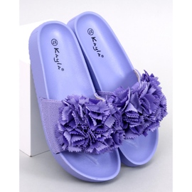 Zapatillas casa mujer con flores Traille Morado púrpura 1