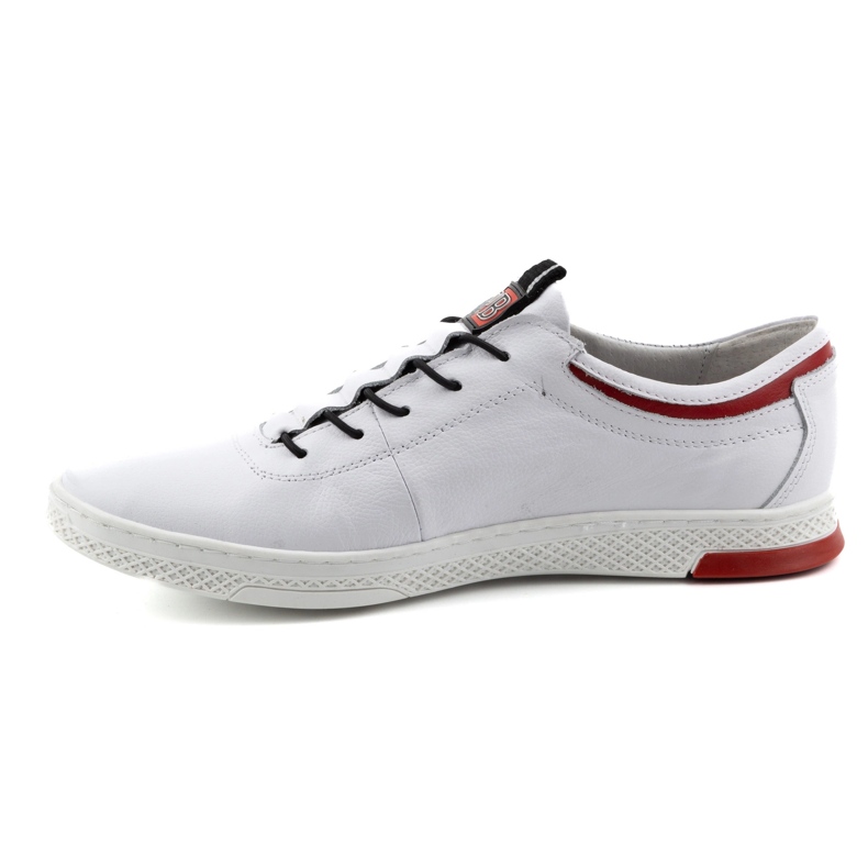 Polbut Zapato casual piel hombre K23 blanco con rojo 1