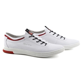 Polbut Zapato casual piel hombre K23 blanco con rojo 2