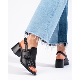 Sandalias de piel con chorros LA.FI negro 3
