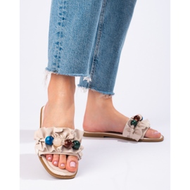 Sandalias planas mujer Shelovet beige 2