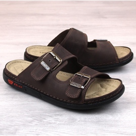 Chanclas de hombre cómodas en piel con hebillas marrón T.Sokolski Fs M01 2