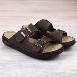Chanclas de hombre cómodas en piel con hebillas marrón T.Sokolski Fs M01 3