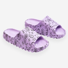 Pantuflas De Mujer De Moda En Una Plataforma Masiva Púrpura Lorette violeta 2