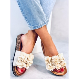 BM Babuchas de corcho con flores Brice Beige 3