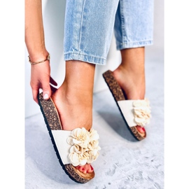 BM Babuchas de corcho con flores Brice Beige 4