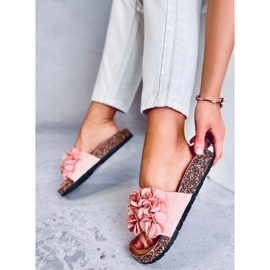BM Zapatillas casa de corcho con flores Brice Pink rosado 4