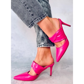 Mules con tacón de aguja fucsia Charisse rosado 2 Mules con tacón de aguja fucsia Charisse rosado 2