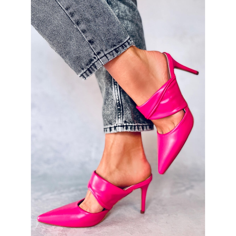 Mules con tacón de aguja fucsia Charisse rosado 2 Mules con tacón de aguja fucsia Charisse rosado 2