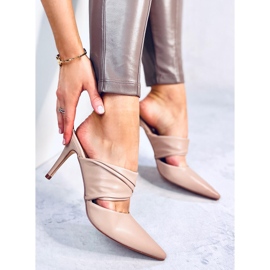 Sandalias con tacón de aguja Khaki de Charisse beige 2