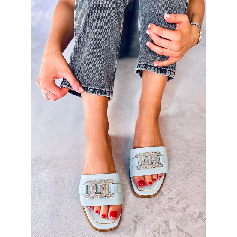 BM Chanclas Mille Blue con circonitas cúbicas azul 2