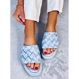 BM Sandalias cuña Inaba Azul 3