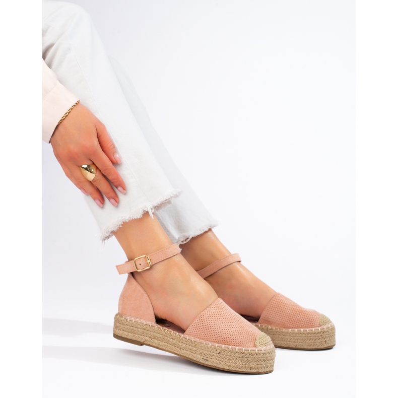 SHELOVET Alpargatas con hebilla rosa 1