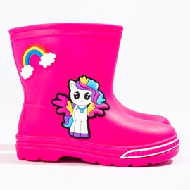 Shelovet botas de lluvia bajas para niñas rosa 1