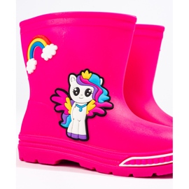 Shelovet botas de lluvia bajas para niñas rosa rosado 4