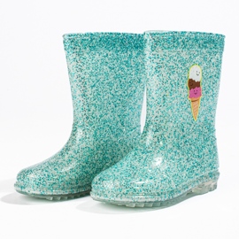Botas niña alto brillo Shelovet mint verde 3