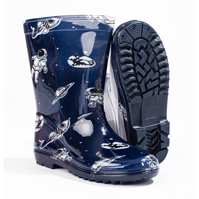 Chanclo de niño alto con estampado Shelovet azul marino 2