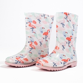 Botas altas de niña con estampado Shelovet en blanco 1