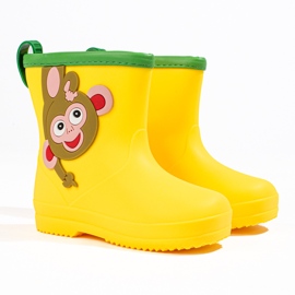 Shelovet botas bajas para niños con mono amarillo 1