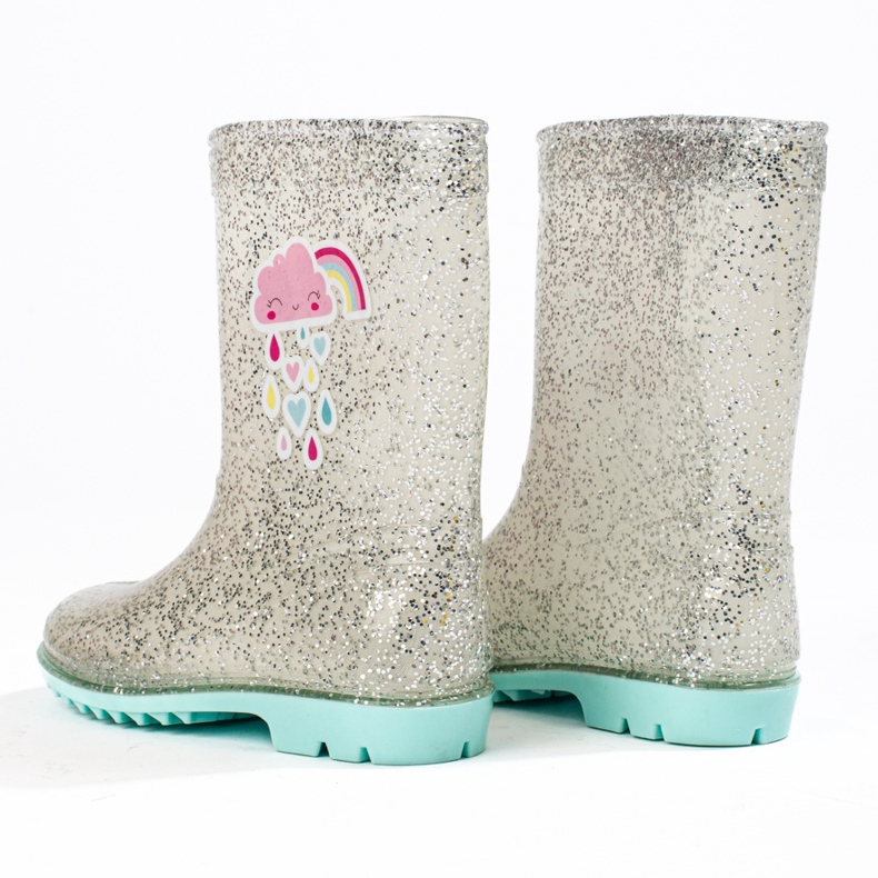 Botas de agua plateadas Shelovet High Glitter para niña plata 1
