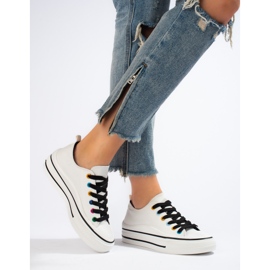 Zapatillas de mujer en la plataforma Shelovet blanco. 3