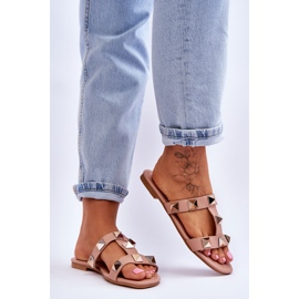 Pantuflas De Mujer Mercure Nude Con Grandes Tachuelas rosado 5