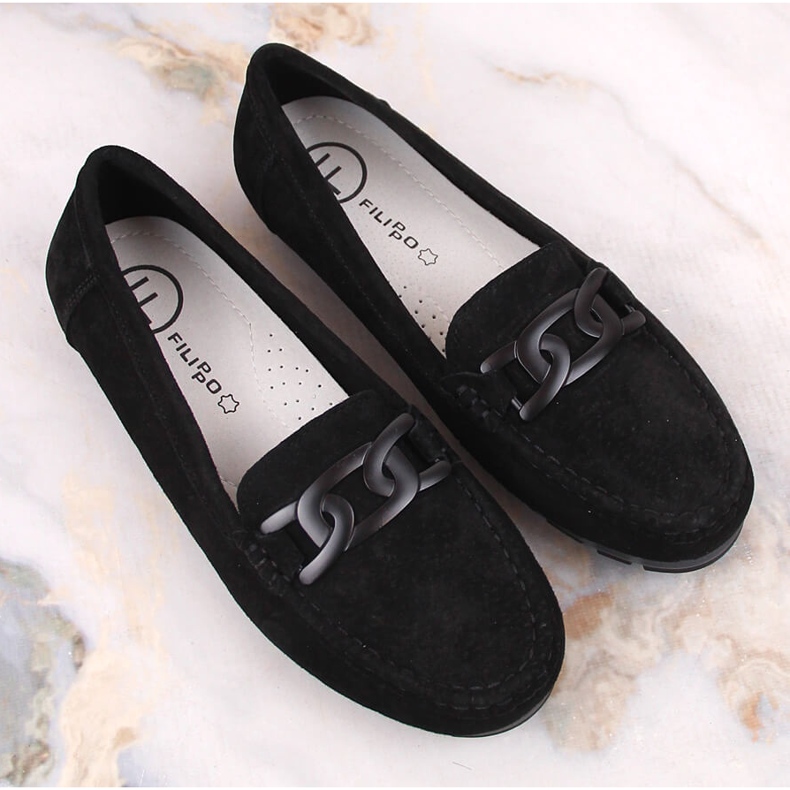 Mocasines mujer planos en piel negra Filippo DP3630 negro 2 Mocasines mujer planos en piel negra Filippo DP3630 negro 2