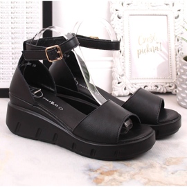 Sandalias mujer en piel negra Filippo DS4455 negro 5