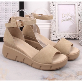 Sandalias piel ante beige para mujer Filippo DS4455 5